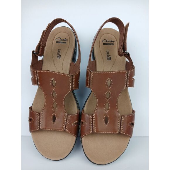 Clark's Collection Leisa Lakelyn Flat Sandal Brown Leather Women’s Size US 11 - Picture 12 of 16
